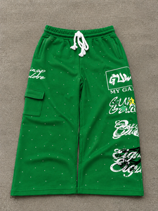 Custom Men's Graphic Sweatpants Printed Streetwear <b>Jogger</b> Pants Men's Green <b>Fleece</b> <b>Jogger</b> Pants Custom Graphic Print - Product Image 4
