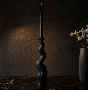 Black Powder <b>Coat</b> Flameless Wavy Aluminum Design Candlestick Holder for Home Wedding & Christmas Decoration - Product Image 4