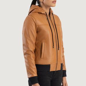 Soft Genuine Leather <b>Jacket</b> with Minimal Detailing Womens Distressed Leather Motorcycle <b>Jacket</b>. - Product Image 5