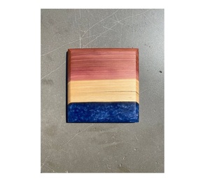 Custom Logo Printed Eco-Friendly Modern Multi-functional <b>Square</b> Acacia Wood Resin Tea Coasters Mats Epoxy Resin Tableware Mats - Product Image 6