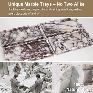 Budget Friendly Marble Bathroom Tray for Soap Dispenser, Lotion Bottles and Luxury <b>Vanity</b> Counter Organization - Product Image 3