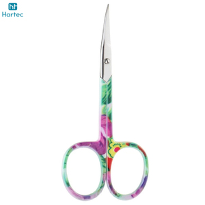 Ciseaux à cuticules imprimés colorés, en acier inoxydable courbé, outil de manucure de précision pour les soins des ongles et usage professionnel en salon - Product Image 2