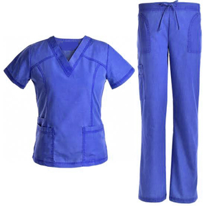 Custom Women Medical <b>Scrubs</b> <b>Set</b> V-Neck Zipper Nurse Hospital <b>Scrub</b> Uniform Soft Stretchy Healthcare Workwear - Product Image 1