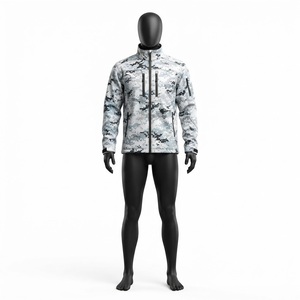 Contrast Color Double Panels Hiking <b>Camping</b> Long Sleeve Hooded Outerwear Jackets Breathable Zipper Up Softshell Jacket Men - Product Image 1