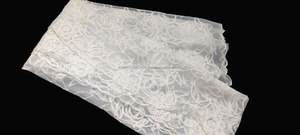 Organza Dupatta femmes mariage été/hiver porter élégant musulman châle haute qualité indien ethnique Floral blanc broderie travail - Product Image 2