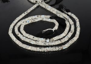 Cuentas lisas de piedra lunar arcoíris blanca musgosa natural AAA de 5-5.5MM, cuentas de rueda arcoíris musgosa de 13 pulgadas, cuentas lisas arcoíris blancas - Product Image 6