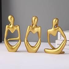 Ornements abstraits en métal de luxe représentant des musiciens et des penseurs - Ensemble de 3, idéal pour les cadeaux de luxe, la décoration du salon ou les cadeaux d'entreprise - Product Image 5
