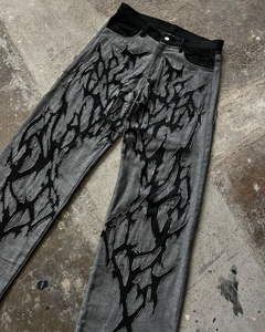Pantalones Glory personalizados con estampado moderno, cintura alta, estilo desgastado, largos, con bolsillos laterales, para ropa urbana, unisex, OEM - Product Image 6