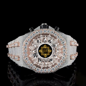 Best Quality Luxury Stainless Steel Antique Moissanite Diamond Watch Fully Iced Quartz Movement Water Resistant Sapphire Crystal - Product Image 5