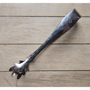 Hammered Silver Metal Ice Tong Spring Loaded Claw <b>End</b> <b>Bar</b> Kitchen Serving Utensil Wholesale Barware in Competitive Price - Product Image 1