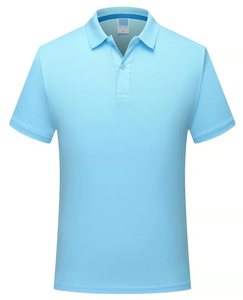เสื้อโปโลแขนสั้นสีฟ้าอ่อนสำหรับผู้ชาย ทรงปกติ ผ้าฝ้าย 100% ระบายอากาศได้ดี สไตล์ลำลอง - Product Image 1