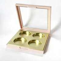 4-Ring-Palette mit runden Löchern, transparentem Deckel und heißem Verkaufserfolg für loses Puder und Rouge