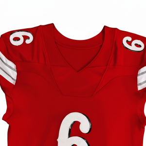 Maillot de football américain pour adultes de haute qualité, uniformes d'entraînement à manches courtes, 100% polyester respirant, col en V - Product Image 4