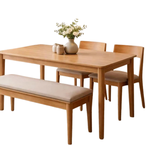 Meubles d'extérieur en bois/aluminium OEM/ODM, ensemble de salle à manger, table et chaises de jardin, 4/6/8 places, design de coussins personnalisés - Product Image 4