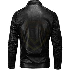Chaqueta de Cuero de Alta Calidad para Hombre, Diseño Personalizable y Moderno con Logotipo Frontal, Chaqueta de Cuero Resistente al Viento, Venta al Por Mayor - Product Image 3