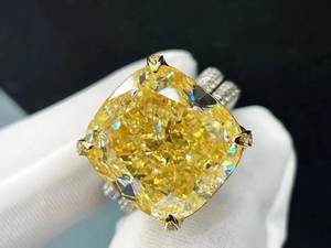 Anillo de Halo con Diamante Moissanite Amarillo Corte Cojín de Lujo para Mujer, Plata 925 Original, Regalo de Promesa, Joyería Única para Novia - Product Image 2