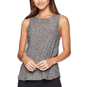 Camiseta sin mangas de punto de color liso para mujer, cuello redondo, informal, longitud regular, transpirable, 100% poliéster - Product Image 5