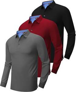 <b>High</b> Quality <b>Men's</b> Long Sleeve Polo <b>Shirts</b> Moisture Wicking Golf <b>Shirts</b> Quick Dry Workwear Casual <b>Collared</b> <b>Shirt</b> - Product Image 1