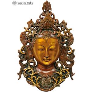 Fait à la main en laiton de 12 pouces déesse Tara tenture murale divinité bouddhiste tibétaine fabriqué en Inde pour les cadeaux - Product Image 3