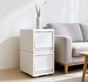 Petite armoire de rangement en plastique ivoire, fabriquée en Corée, unité de tiroirs modulaires empilables, organisateur de jouets pour la maison, la crèche, la salle de jeux, les enfants - Product Image 6