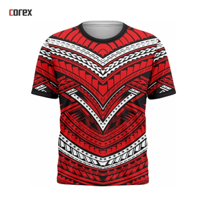 เสื้อคอกลมลายชนเผ่าโพลินีเซียนสำหรับทีมกีฬา - Product Image 1