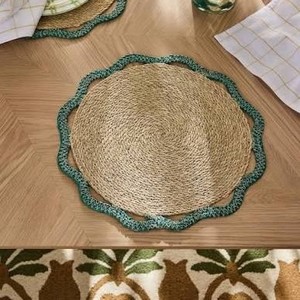 Sets de table tissés à la main en forme de fleur bohème, en jonc de mer naturel, pour la décoration et la protection de la table - Product Image 3