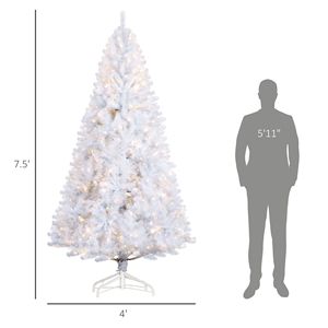 "7.5 FT Pre-Lit Artificial Christmas <b>Tree</b> with 500 Warm White <b>LED</b> Lights & 1346 Tips Realistic Branches & PE/PVC Material" - Product Image 3