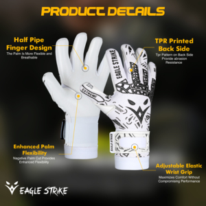 Guantes de Portero Eagle Strike, Guantes Deportivos Profesionales de Fútbol con Agarre de Látex Antideslizante y Correa de Muñeca Ajustable para Exteriores - Product Image 3