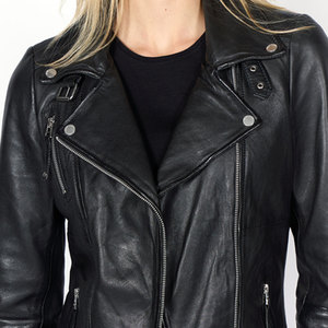 Premium Quality Women Leather Jacket Cropped Sheep Leather Bomber Oversized Drop Shoulder Style Designer Girls - Product Image 5