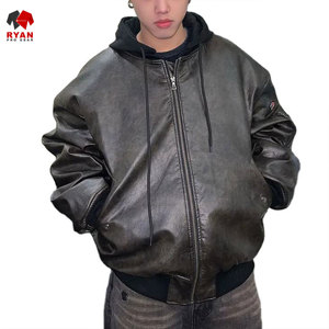 Ryan Pro แจ็กเก็ตหนังผ้าสวมใส่สบายพร้อมโลโก้ตามสั่ง - Product Image 1