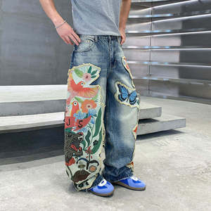 Pantalones Largos de Mezclilla para Mujer, de Tendencia Transfronteriza, de Cintura Media, con Bordado Deshilachado, Ajustados, Transpirables, Ecológicos, con Agujeros Desgastados que Realzan la Estética - Product Image 3