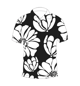 Camiseta polo con estampado floral de gran tamaño en blanco y negro para hombre, camiseta informal de verano de manga corta a la moda - Product Image 1