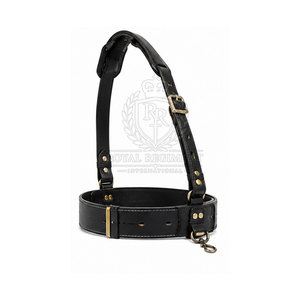 Ceinture en cuir Sam Browne avec boucle classique, ajustement réglable et finition soignée pour vêtements et événements formels - Product Image 4