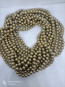 Natural Golden Pyrite Bead Strand Round Gemstone Crystal Beads Polished Loose Stone Wholesale - Product Image 5