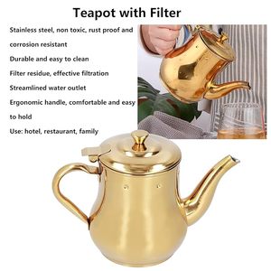 Bouilloire à thé en acier inoxydable OEM en gros avec filtre, résistante à la rouille, 500 ml, finition dorée, pour hôtels et restaurants - Product Image 3