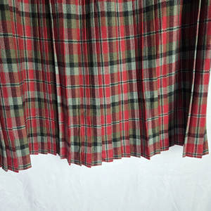 Jupe plissée vintage en laine à carreaux pour femme avec boucles en cuir, style héritage, collection 2026 - Grande Vente - Product Image 4