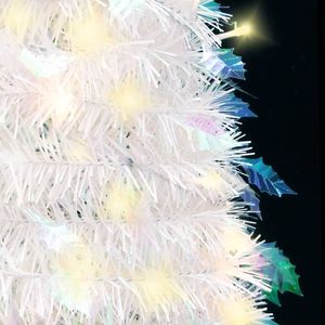 Árbol de Navidad Artificial de PVC Blanco de 70.9 Pulgadas de Alto y 23.6 Pulgadas de Ancho con Luces Navideñas - Product Image 4