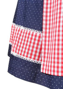 Combinaison Dirndl pour femmes, sans manches, avec dentelle, longueur genou, boutonnée devant, 100% coton respirant, costume de fête bavarois - Product Image 4