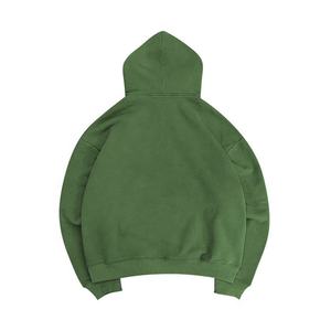 Sweat à capuche pour homme de haute qualité OEM, chaud pour l'hiver, 100% coton, couleur vert foncé, manches longues, coupe oversize, avec faible MOQ - Product Image 2