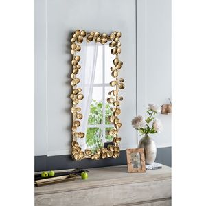 61\" X 31\" <b>Full</b> <b>Length</b> <b>Mirror</b> with Golden Leaf Accents Elegant Floor <b>Mirror</b> for Living Room <b>Bedroom</b> - Product Image 1