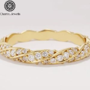 Charm Jewells <b>Silver</b> Moissanite Engagement Eternity <b>Band</b> <b>Ring</b> Cushion Cut Prong Setting IGI Certified Women's Classic <b>Ring</b> - Product Image 1