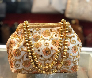 Bolso de Mano de Tela de Seda con Cuentas y Bordado Hecho a Mano en India, Bolso de Noche, Regalo de Boda, Recuerdo de Año Nuevo Chino, Bolsas de Regalo para Fiestas - Product Image 5
