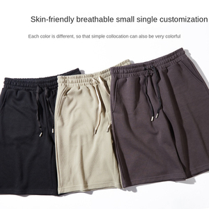 Pantalones Cortos Bermuda de Algodón para Hombre, Pantalones Cortos Deportivos de Corte Holgado con Cierre de Cordón, Ropa Casual de Calle, Transpirable, Cintura Elástica - Product Image 5