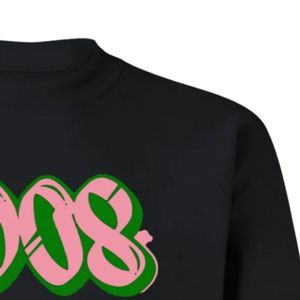 <b>Black</b> 1908 Graphic Crewneck Pullover Sweatshirt <b>Long</b> Sleeve Ribbed Cuffs Casual Womens Fleece <b>Top</b> Fashion Streetwear Everyday - Product Image 4