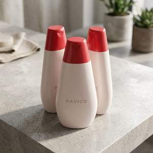 Custom Color White <b>Bottle</b> Red Flip Top Cap Shampoo Lotion Hair Care Packaging Vietnam Manufacturer Oval Shape HDPE <b>200ml</b> - Product Image 2
