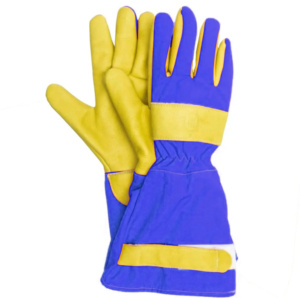 Durable Leather Spark-Resistant Cowhide Grain Welding Gloves Fluorescent <b>Drilled</b> Cotton Fabric <b>Hand</b> Protection for Safety Tasks - Product Image 6