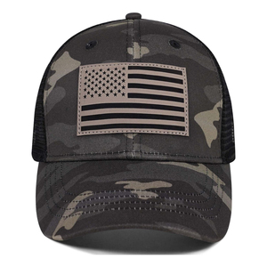 Gorra Trucker de Camuflaje con Parche de Bandera Americana, Ajustable, con Malla Trasera, Unisex, para Adultos, Estilo Casual, de 6 Paneles, para Exteriores - Product Image 1