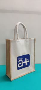 Eco Friendly Custom Jute Burlap Carry Tote Bag <b>Medium</b> Reusable Shopping <b>Handbag</b> for Promotional Gifts Events Retail and Daily - Product Image 2