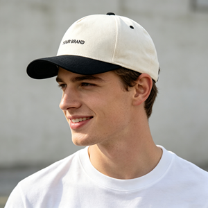 Casquette de baseball en coton bicolore à 5 panneaux personnalisée en gros avec logo personnalisé, casquette de sport unisexe - Product Image 1