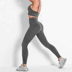 Conjunto de Yoga de Verano Personalizado de Alta Calidad para Mujer, Talla Grande, con Cinturón de Encaje Lavado, Ropa Deportiva para Gimnasio, Fitness y Running - Product Image 4